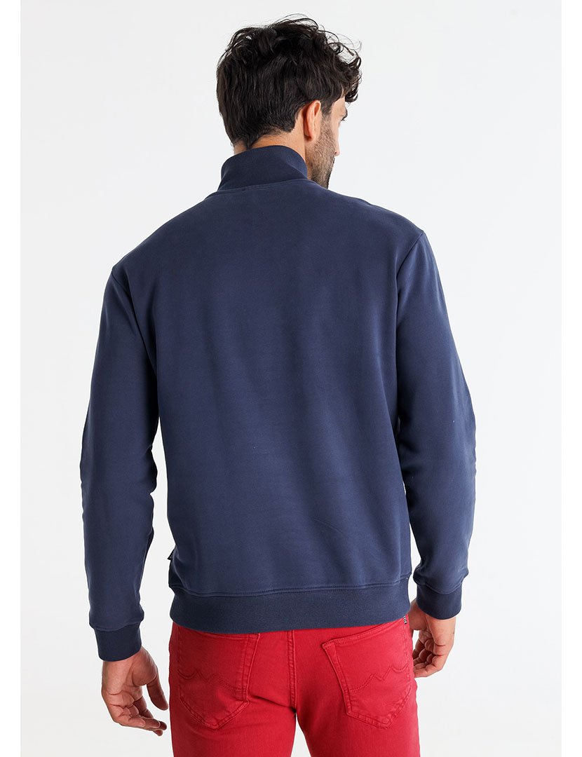 Sweatshirt com Meio Fecho Homem Azul