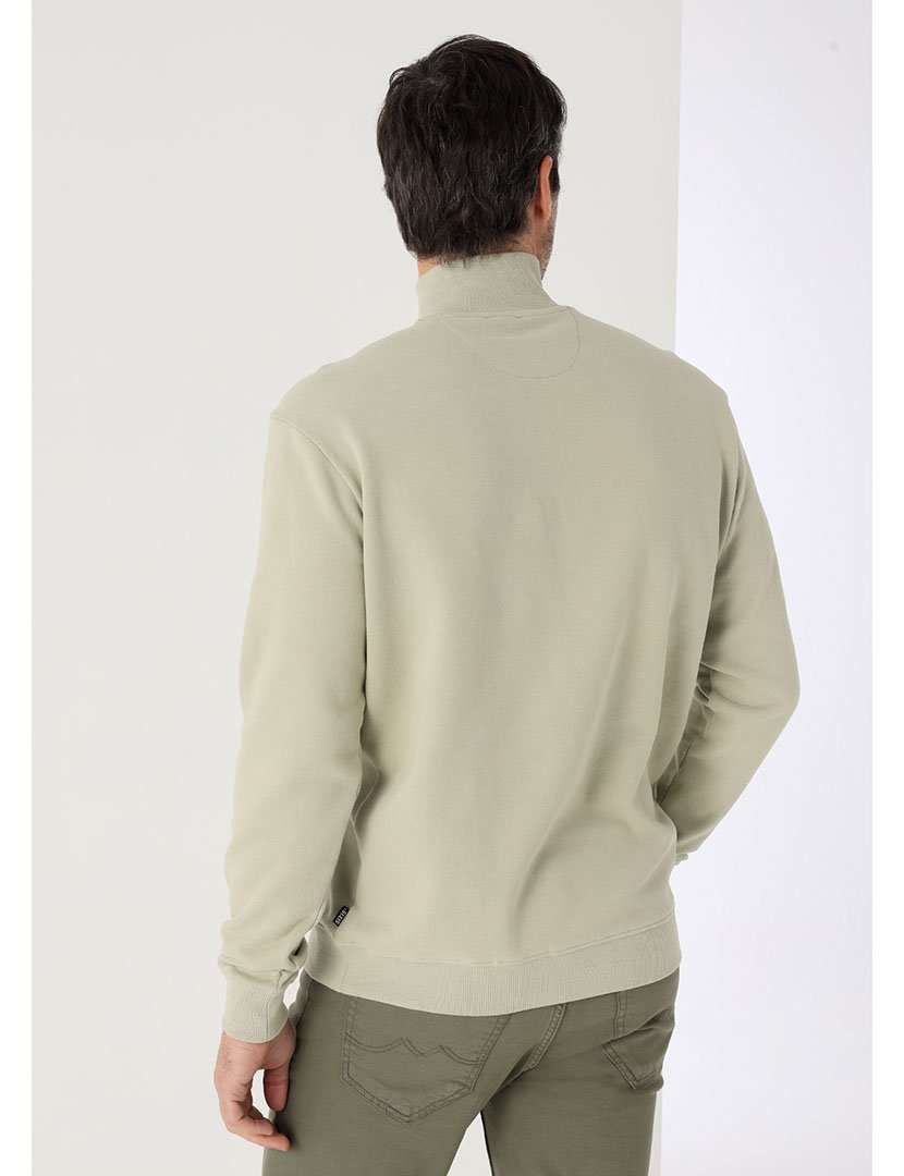 Sweatshirt com Meio Fecho Homem Verde