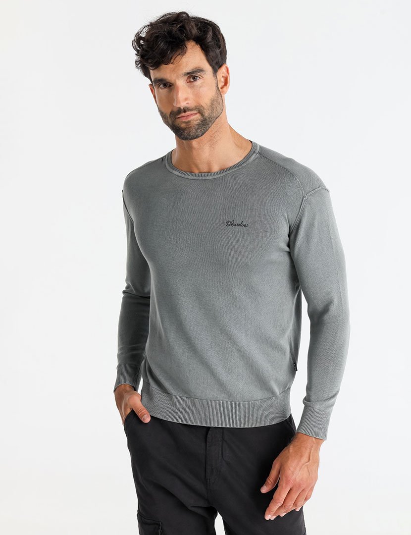 Camisola de Malha Homem Cinzento
