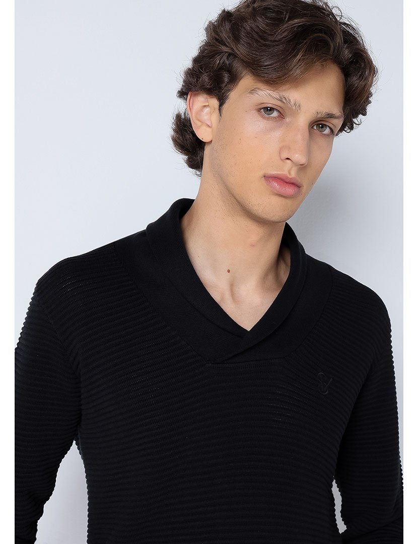 Camisola de Malha Homem Preto
