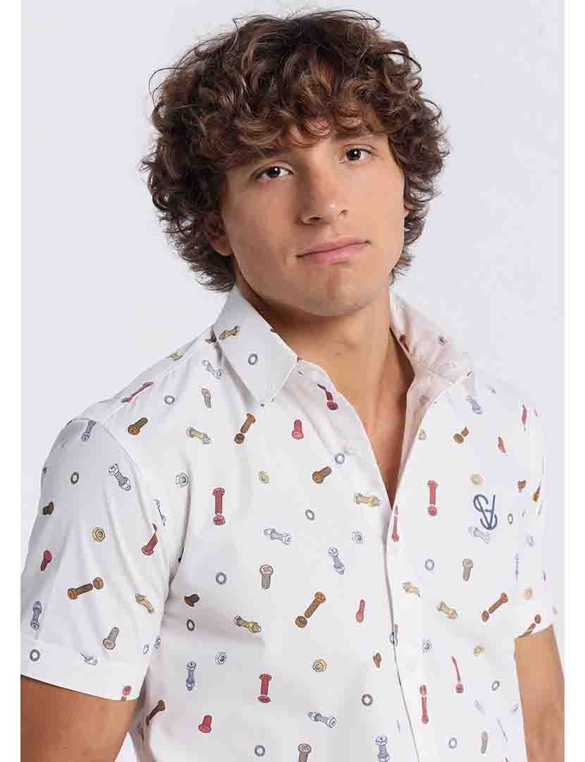 Camisa Manga Curta Homem Branco