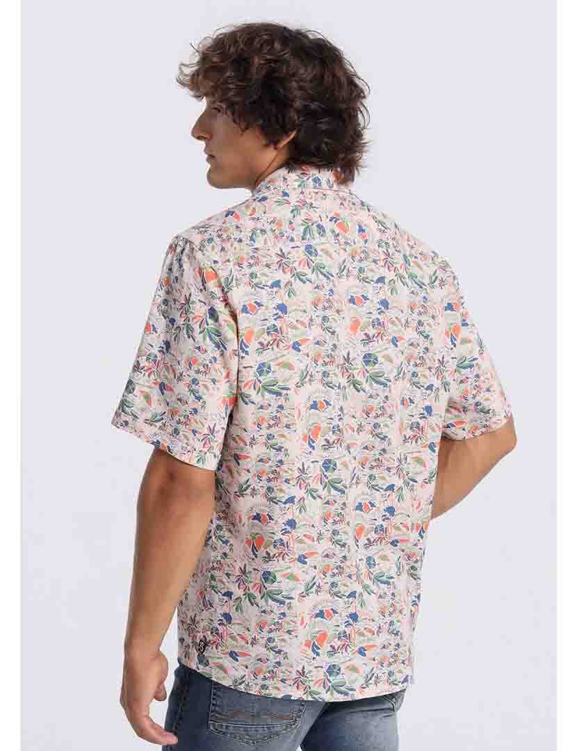 Camisa Manga Curta Homem Estampado Multicolorido