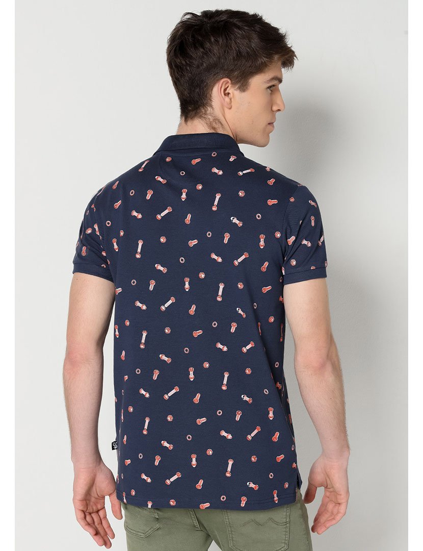 Pólo Manga Curta Homem Azul