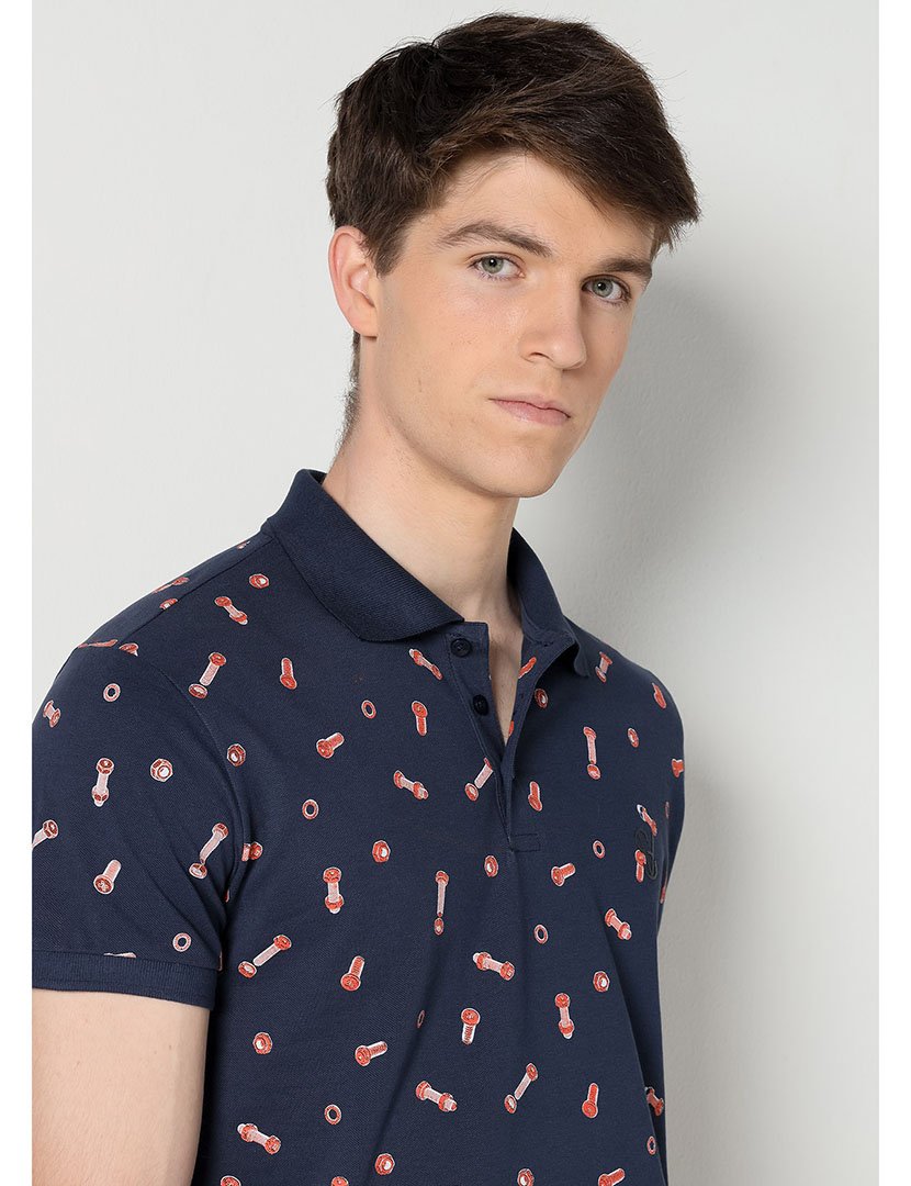 Pólo Manga Curta Homem Azul