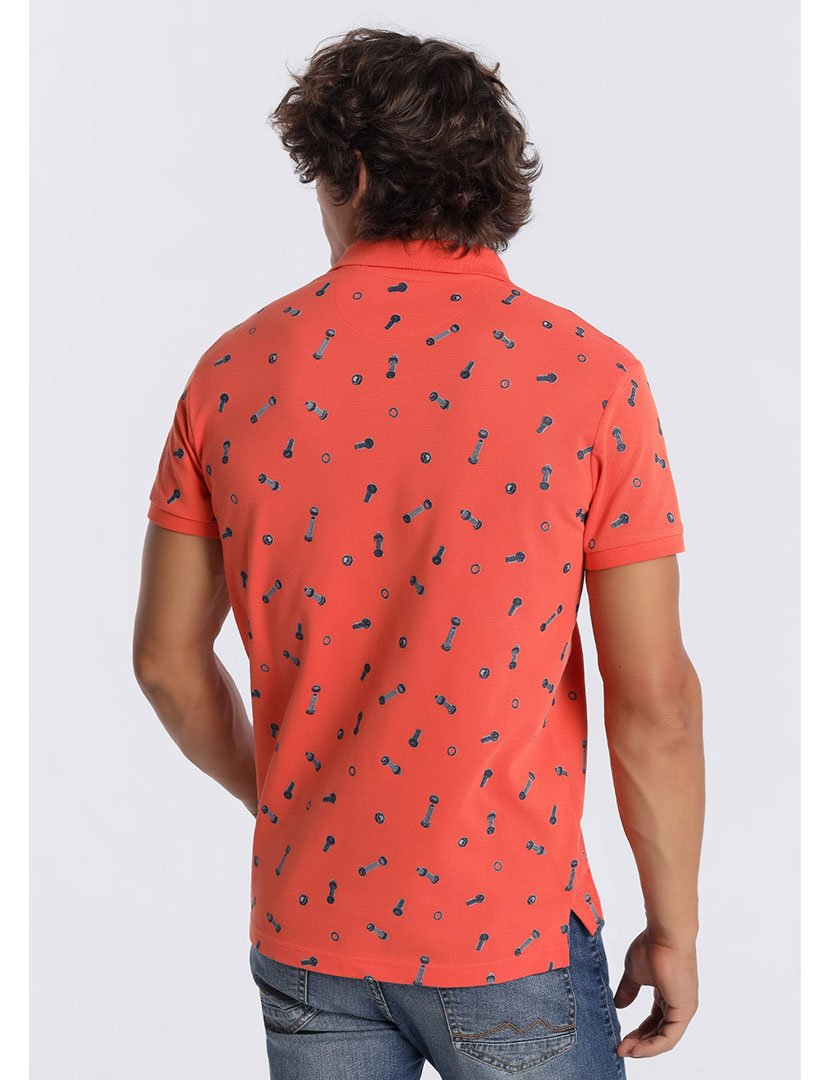 Pólo Manga Curta Homem Laranja