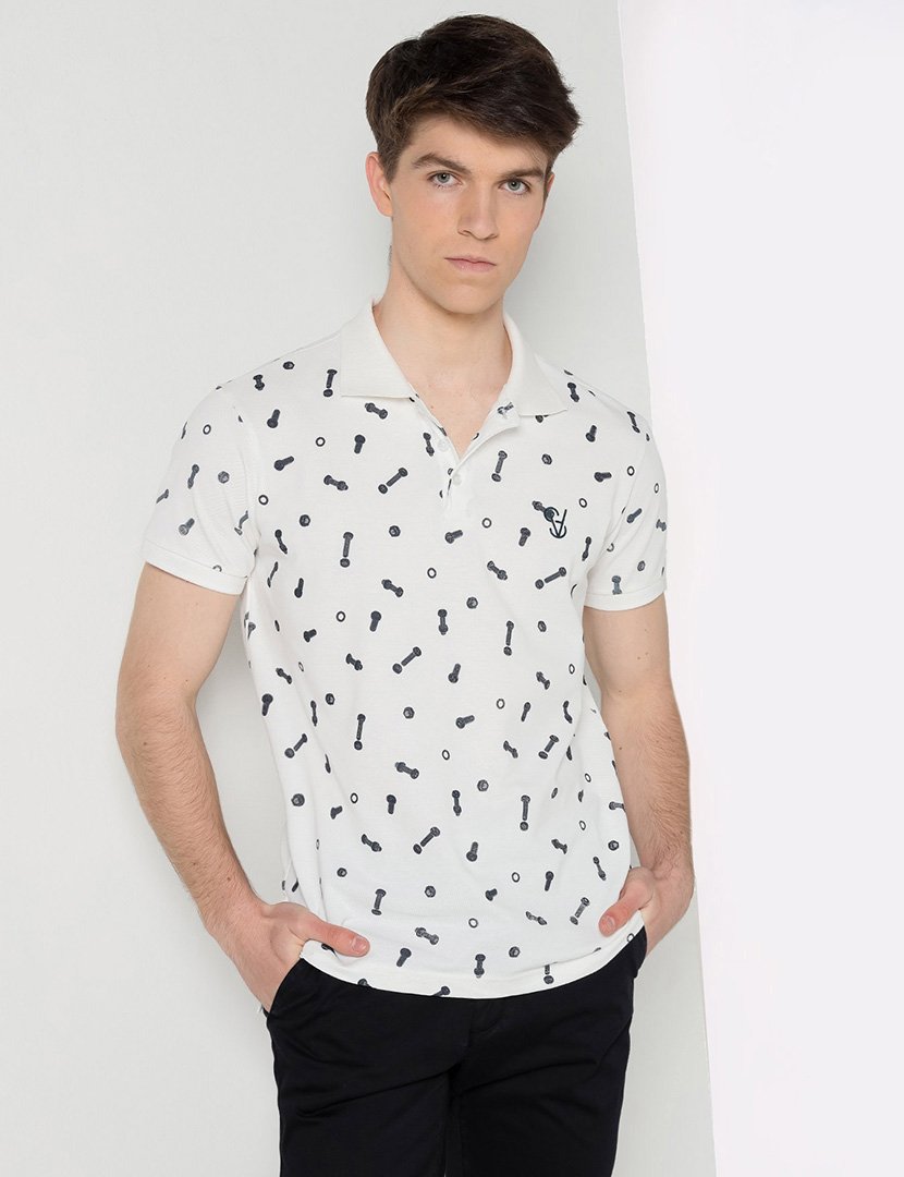 Pólo Manga Curta Homem Branco