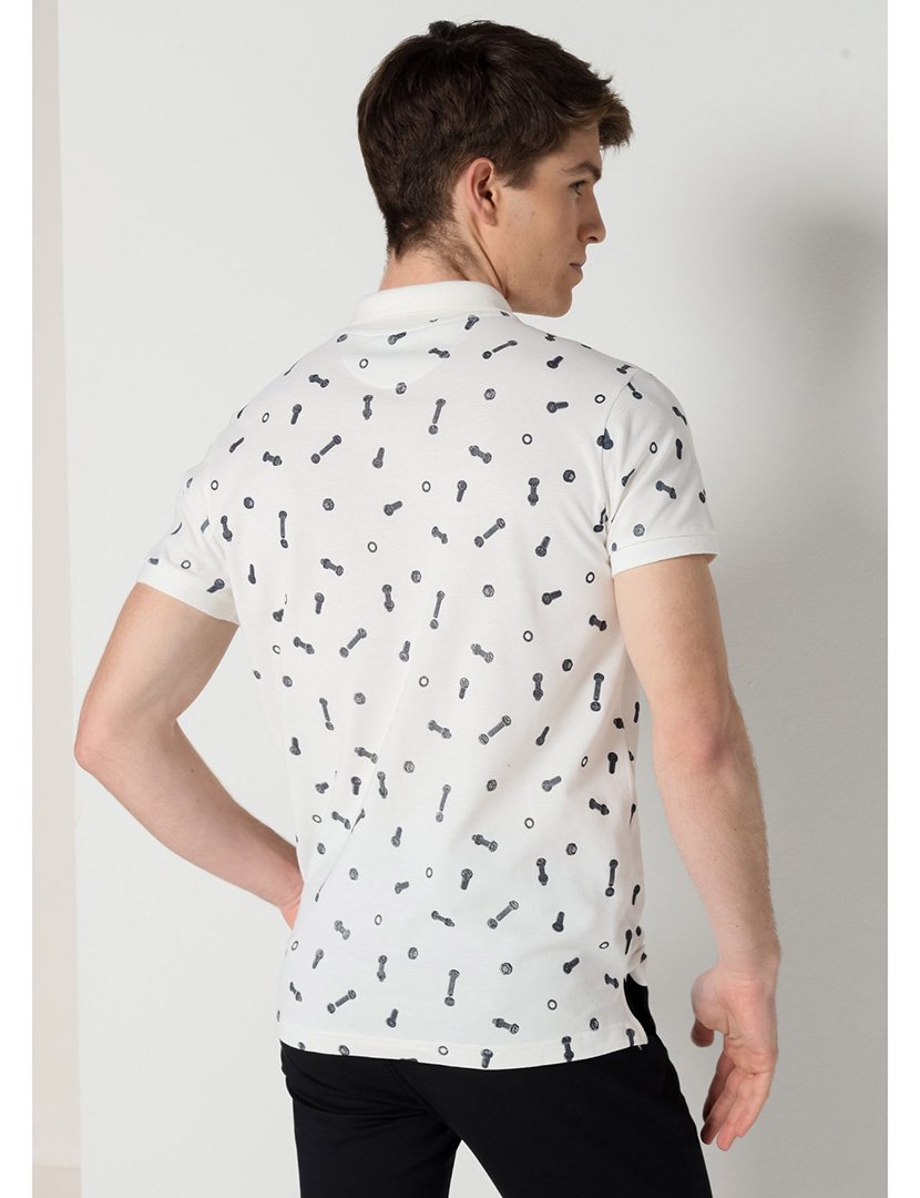 Pólo Manga Curta Homem Branco