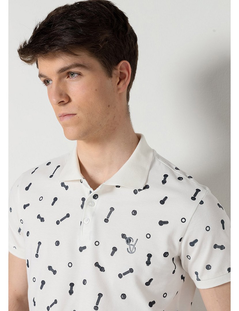 Pólo Manga Curta Homem Branco