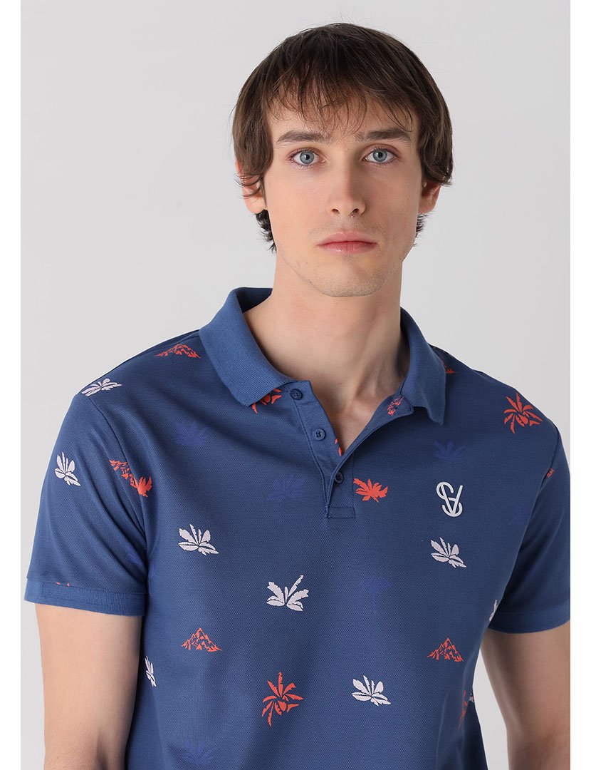 Pólo Manga Curta Homem Azul