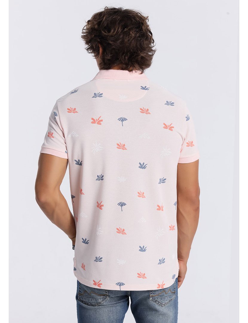 Pólo Manga Curta Homem Rosa