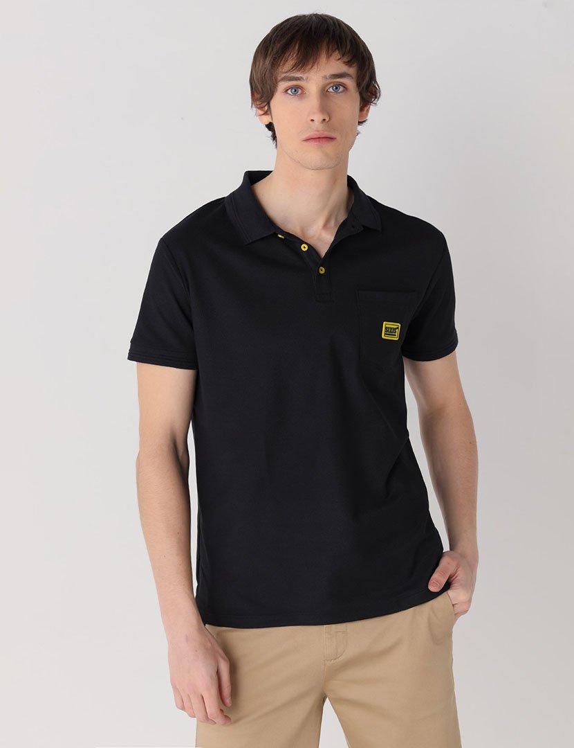 Pólo Manga Curta Homem Preto