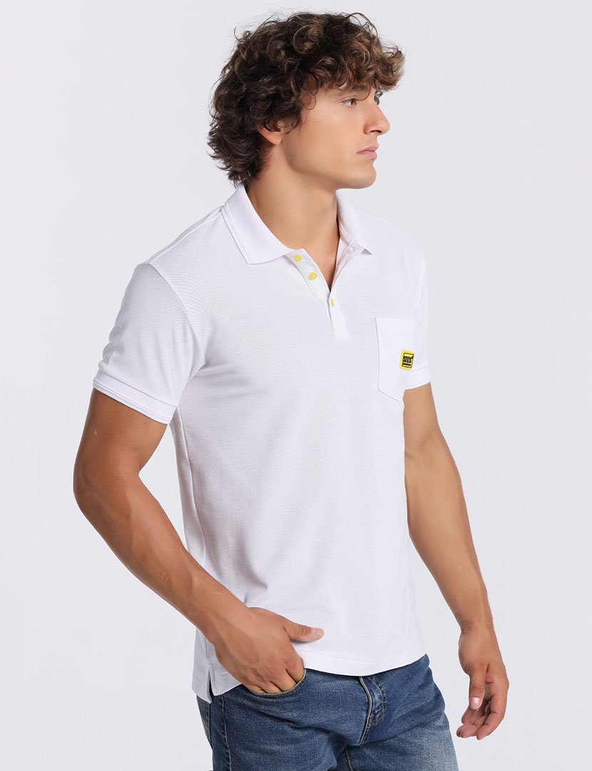 Pólo Manga Curta Homem Branco
