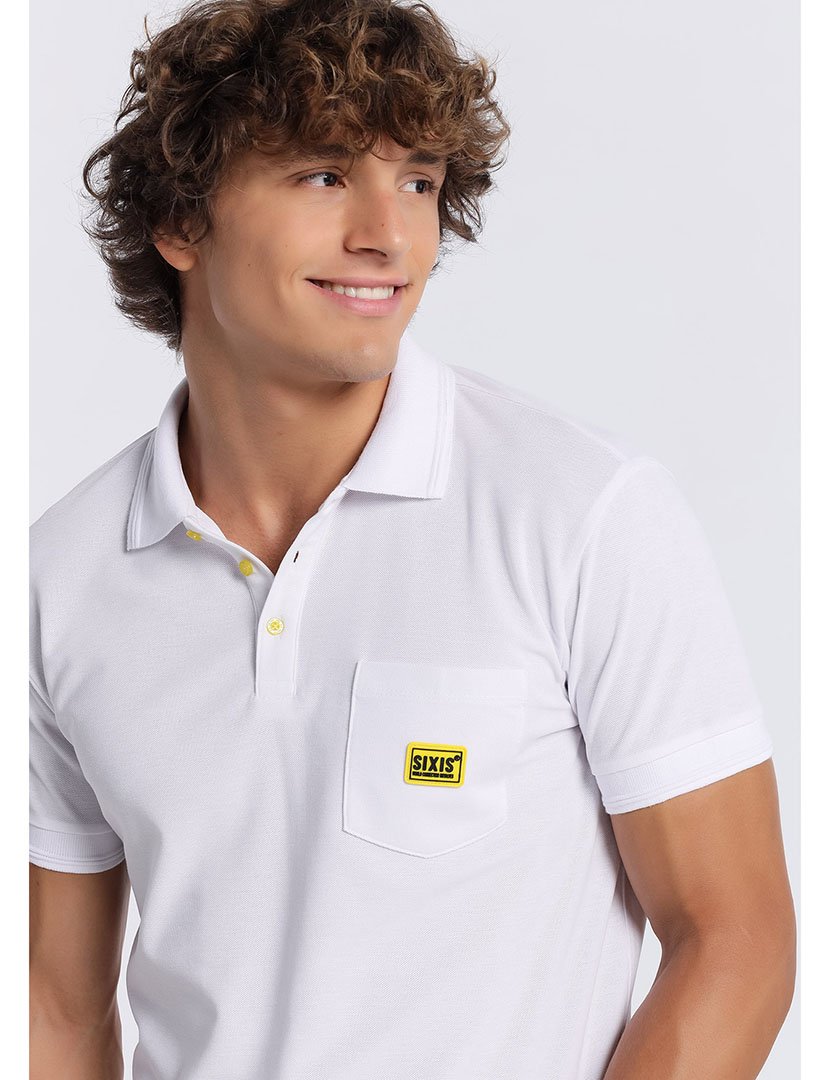 Pólo Manga Curta Homem Branco