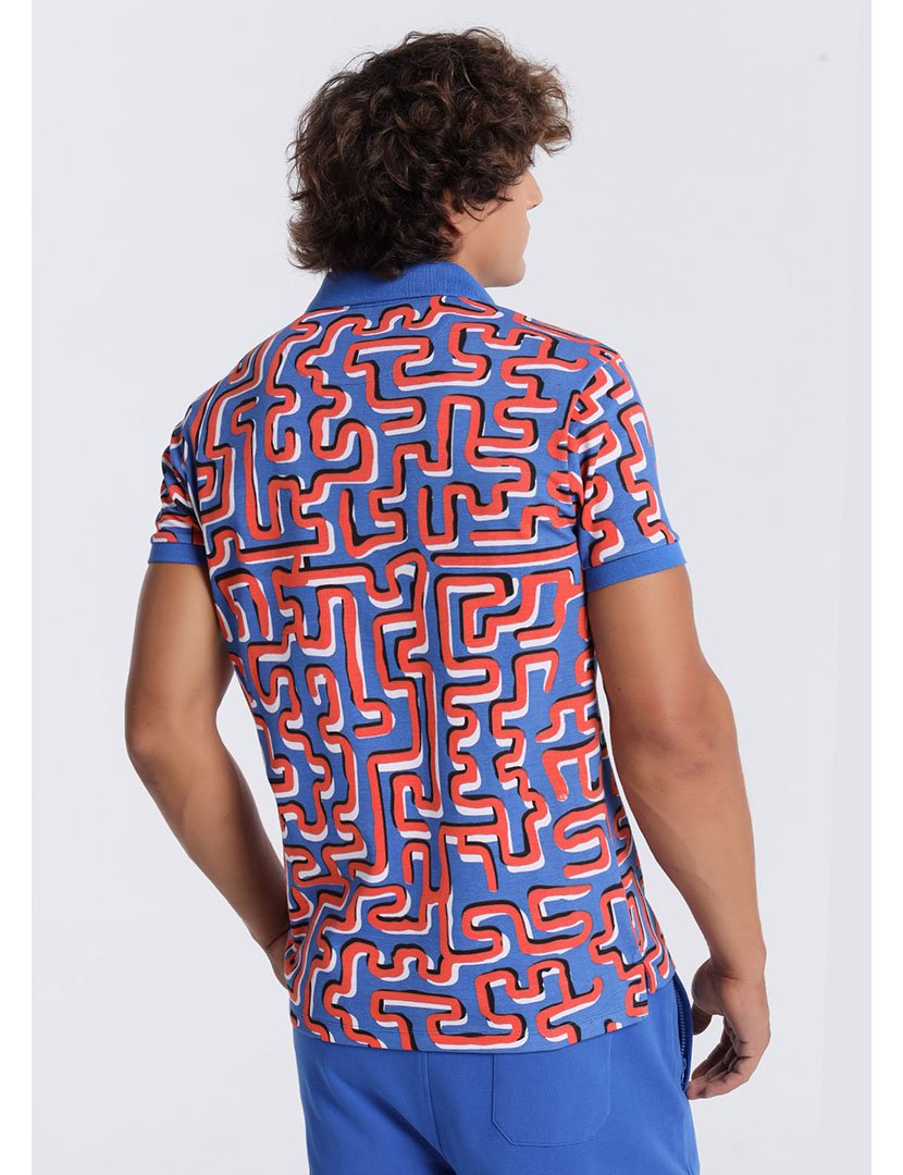 Pólo Manga Curta Homem Azul