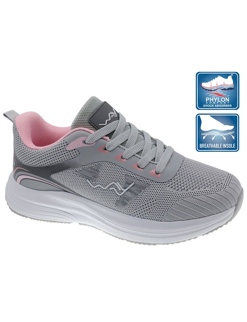 Ténis Desportivo Senhora Cinza Claro