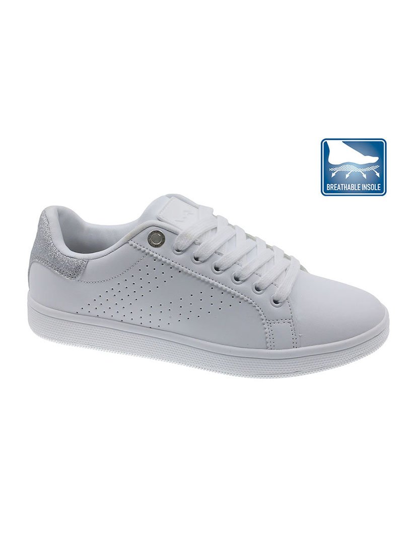 Ténis Senhora Branco-Prateado