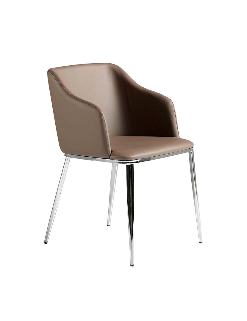 Cadeira em Pele Ecológica Castanho