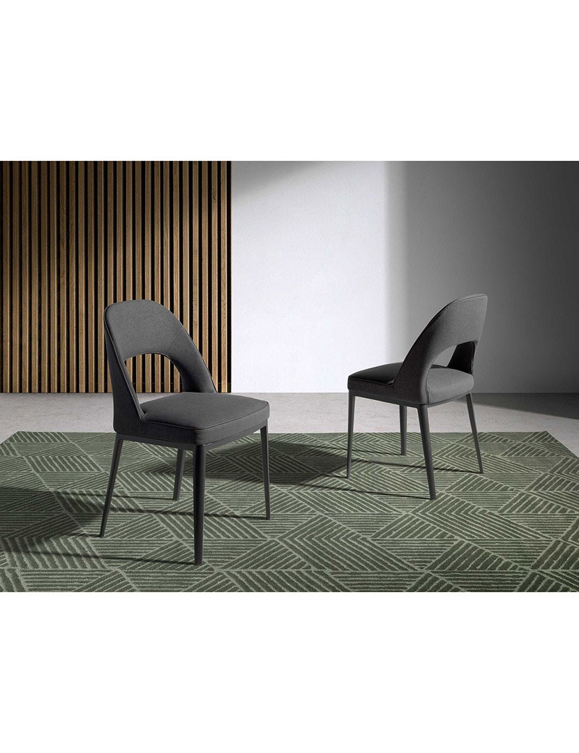 Cadeira em Tecido Cinzento Escuro