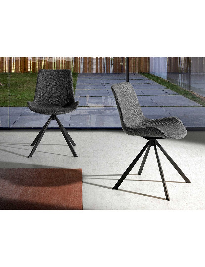 Cadeira Giratória em Tecido Cinzento Escuro