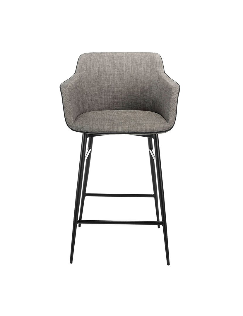 Banco Alto em Tecido Cinzento