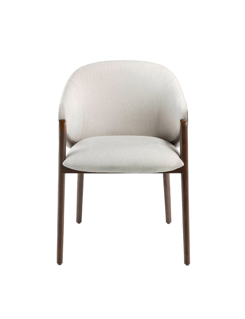 Cadeira de Couro Ecológico em Tecido Bege