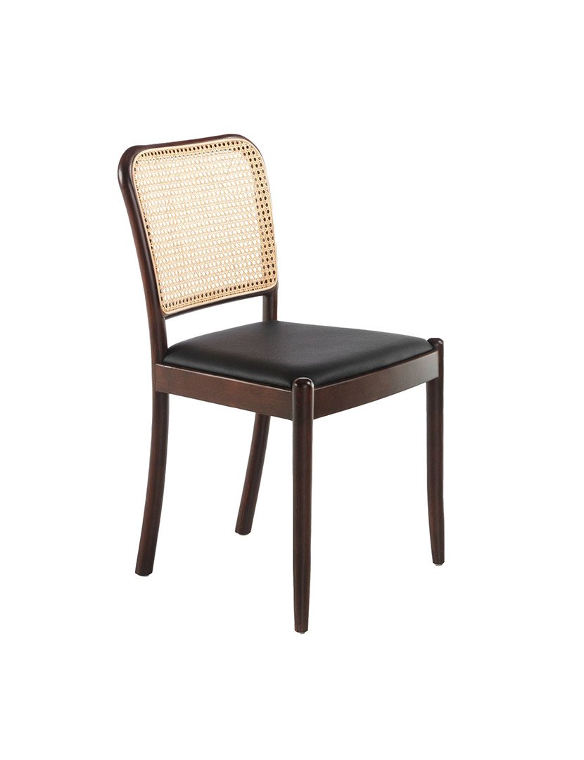 Cadeira de Vime e Couro Ecológico Preto