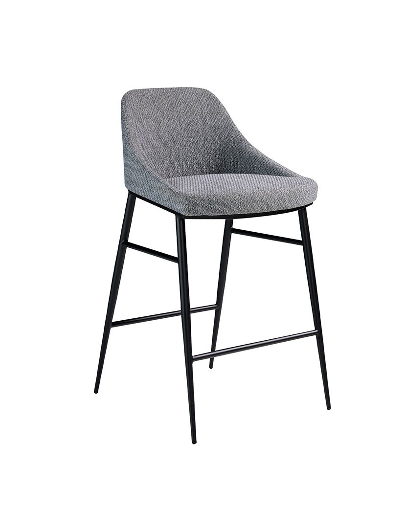 Banco Alto em Tecido Cinzento