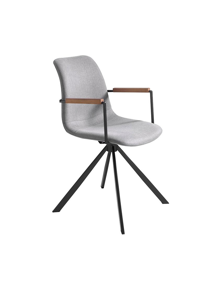 Cadeira Giratória em Tecido Cinzento