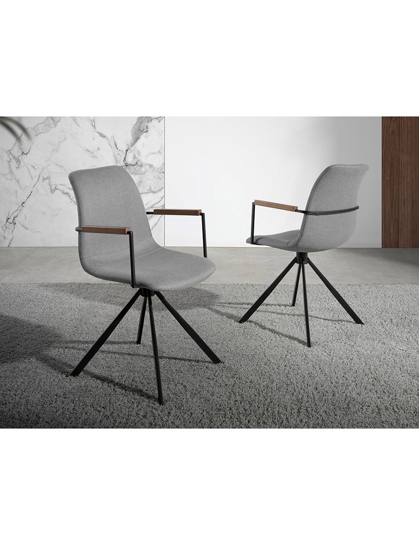 Cadeira Giratória em Tecido Cinzento