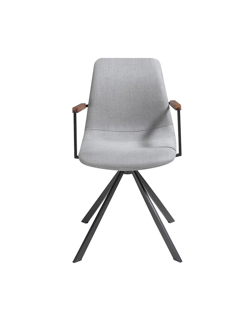 Cadeira Giratória em Tecido Cinzento