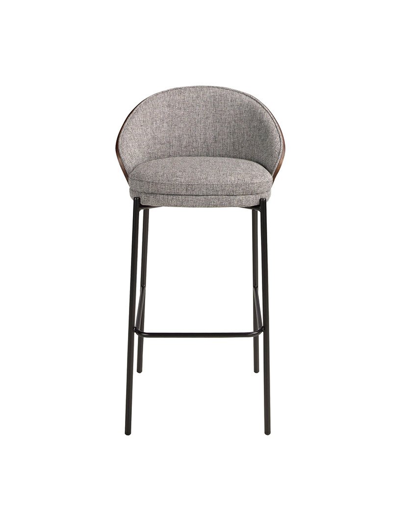 Banco Alto em Tecido Cinzento