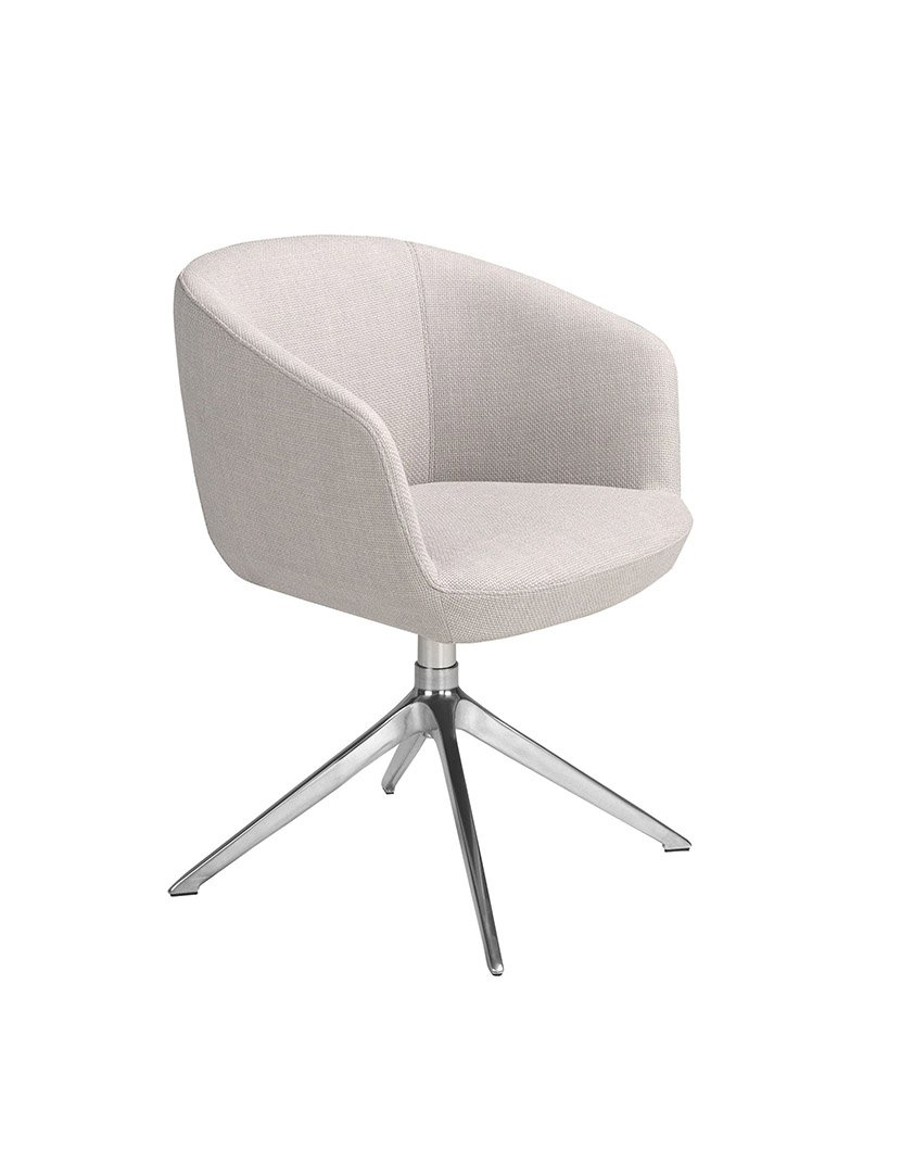 Cadeira Giratória em Tecido Cinzento Claro