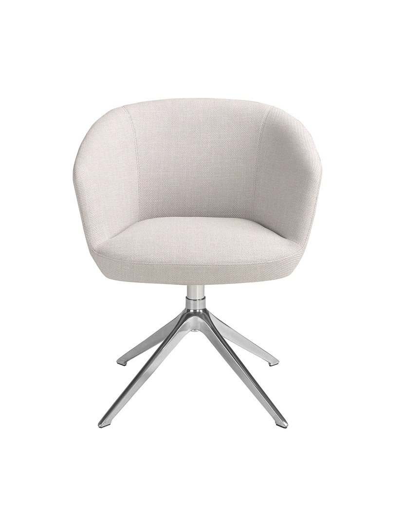 Cadeira Giratória em Tecido Cinzento Claro