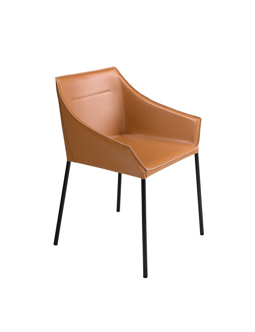 Cadeira de Couro Sintético Castanho