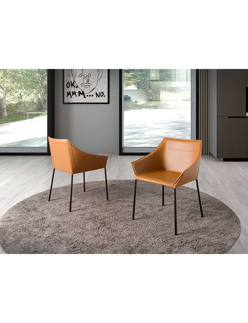 Cadeira de Couro Sintético Castanho