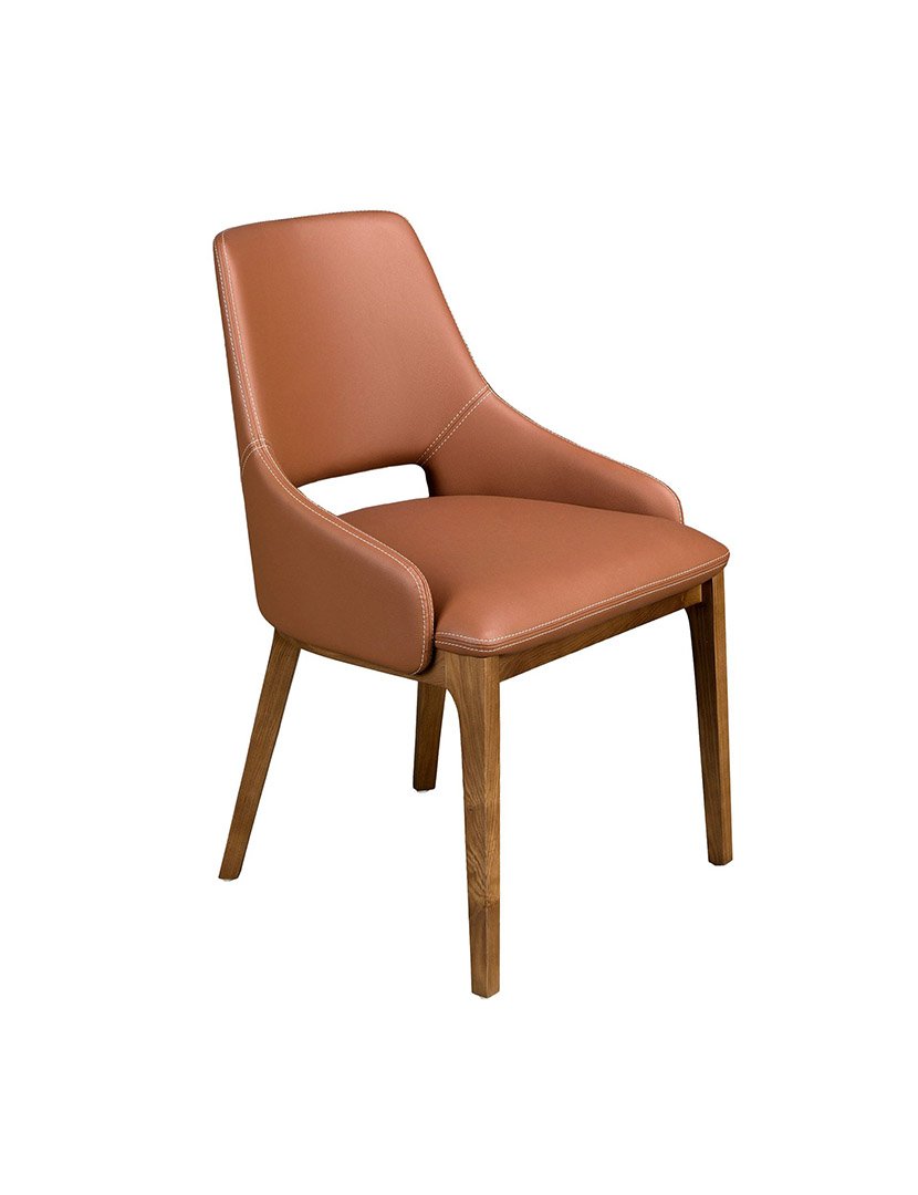 Cadeira em Pele Ecológica Castanho