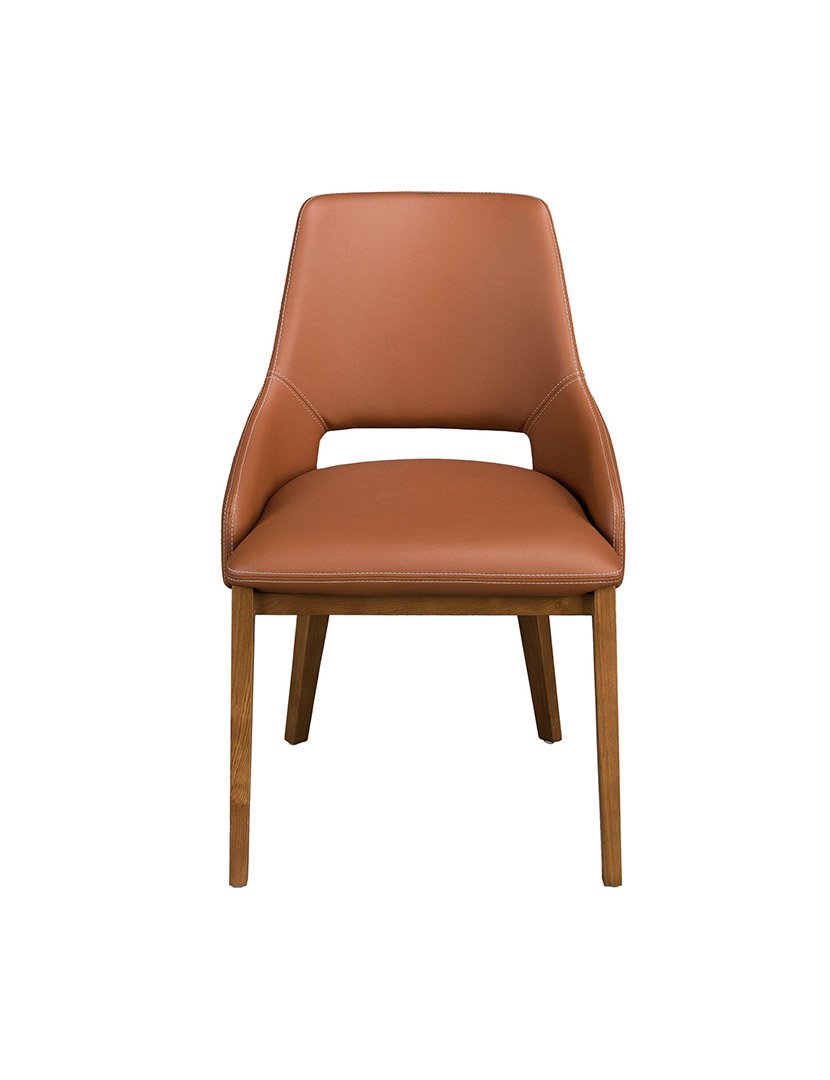 Cadeira em Pele Ecológica Castanho