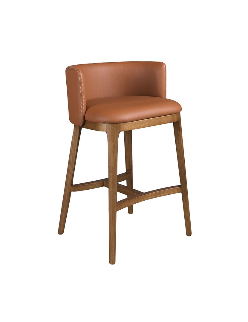 Banco Alto em Pele Castanho