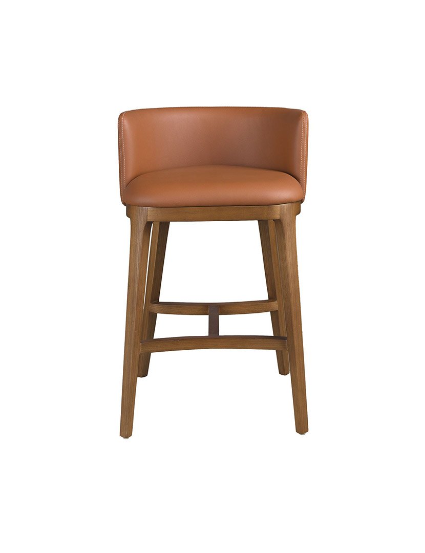 Banco Alto em Pele Castanho