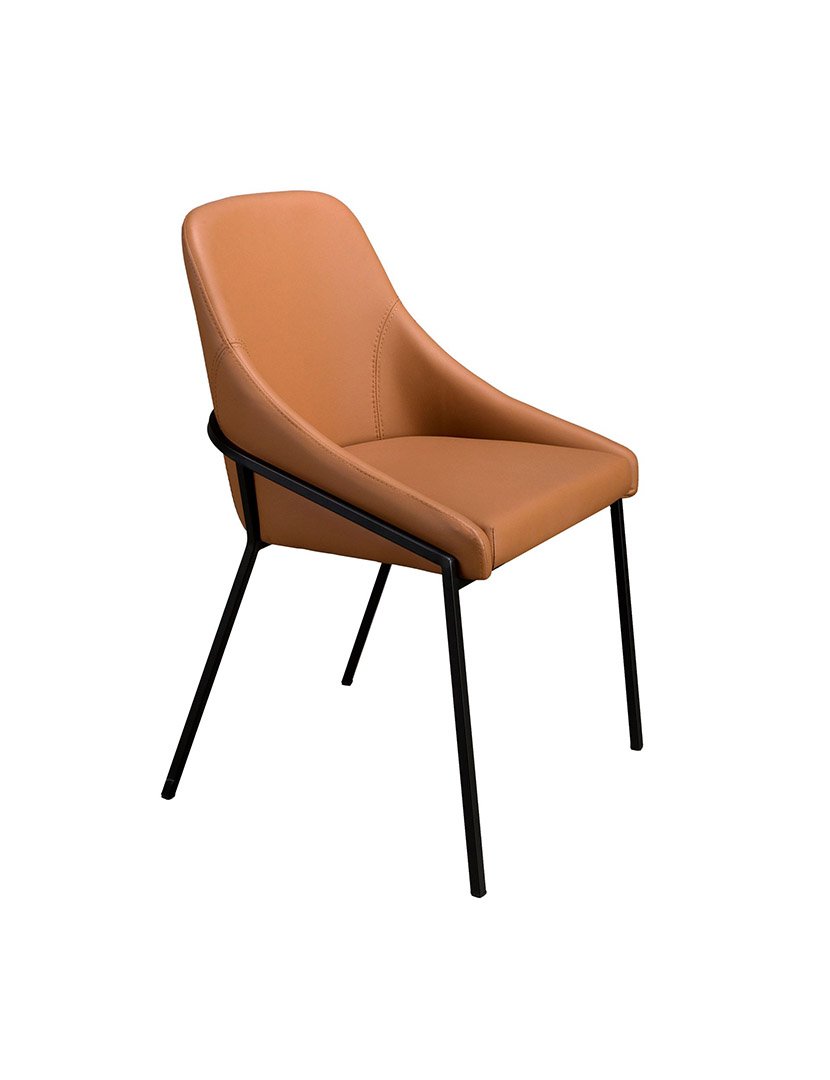 Cadeira de Couro Sintético Laranja