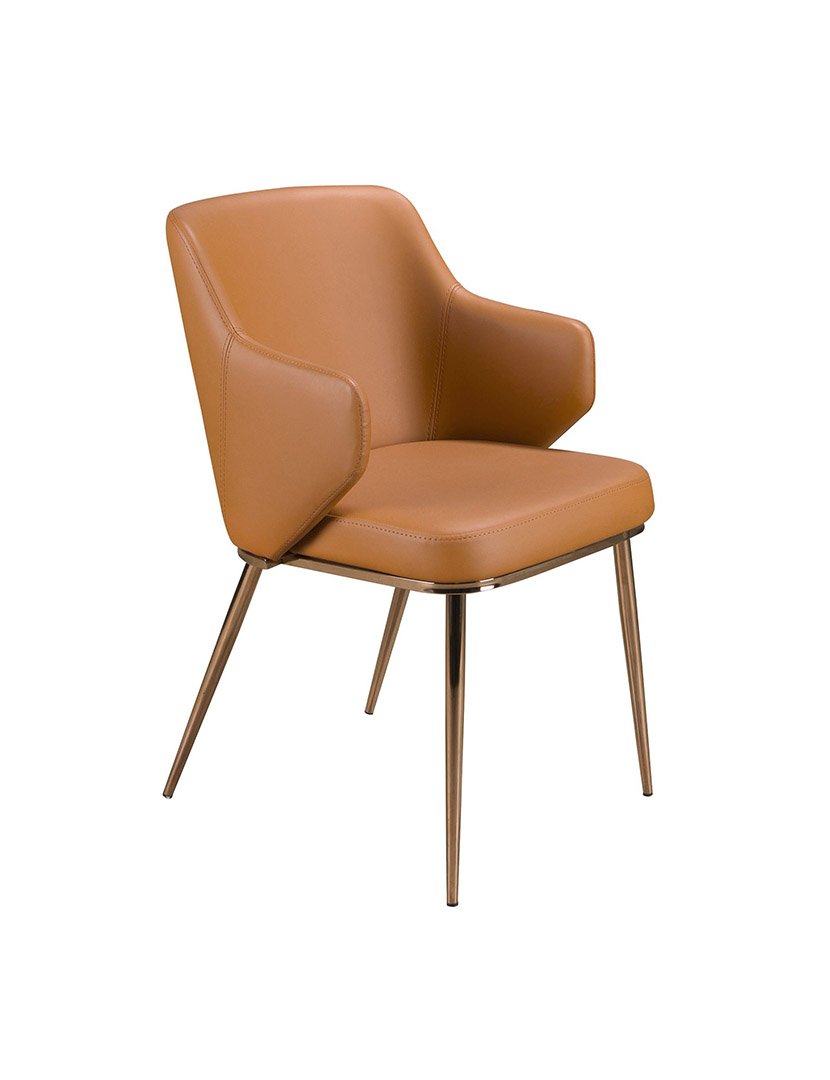 Cadeira de Couro Sintético Castanho