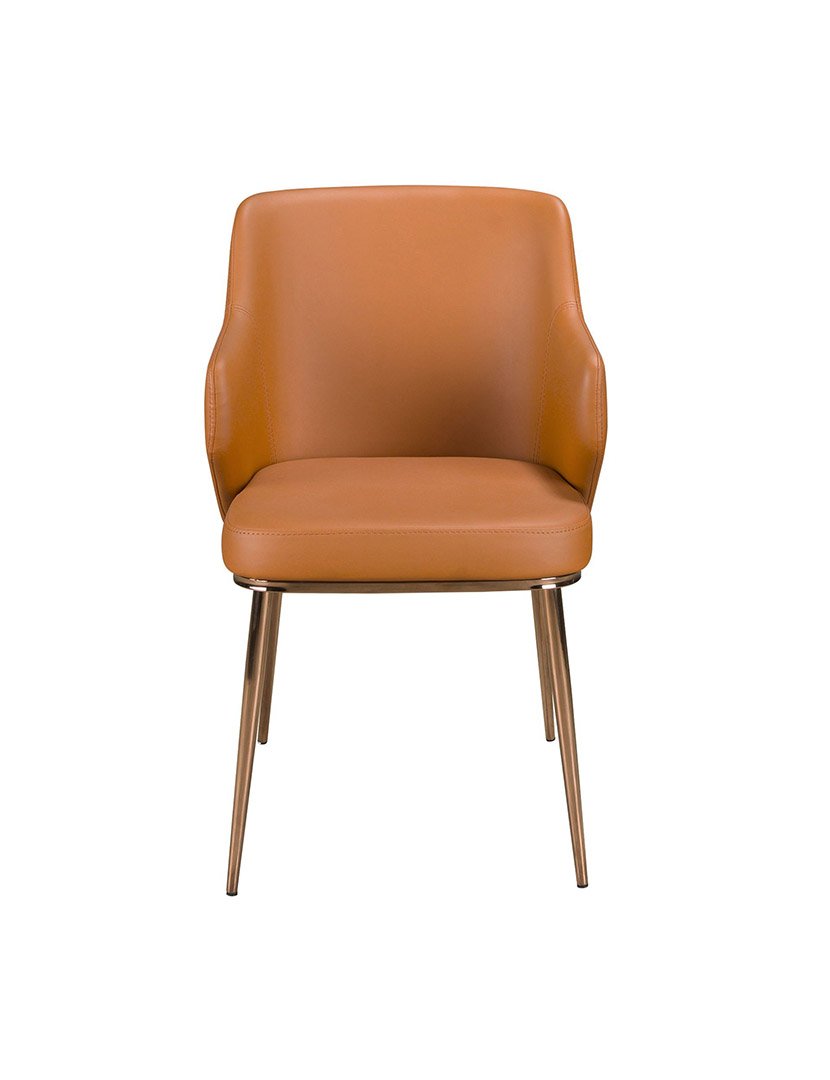 Cadeira de Couro Sintético Castanho