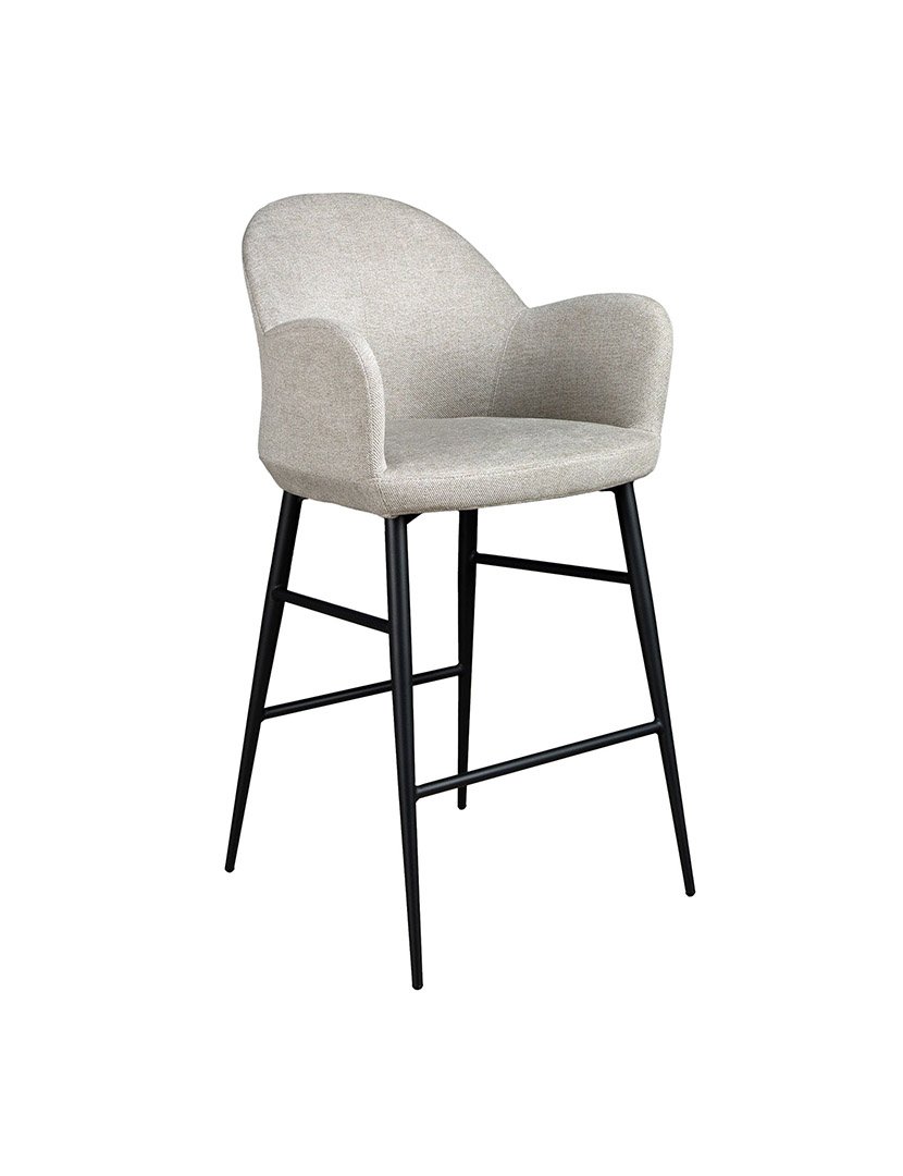 Banco Alto em Tecido Cinzento Claro