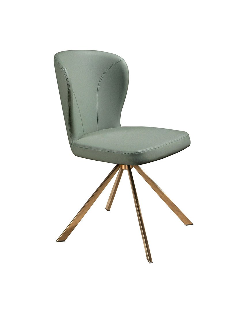 Cadeira Giratória em Couro Sintético Verde Claro