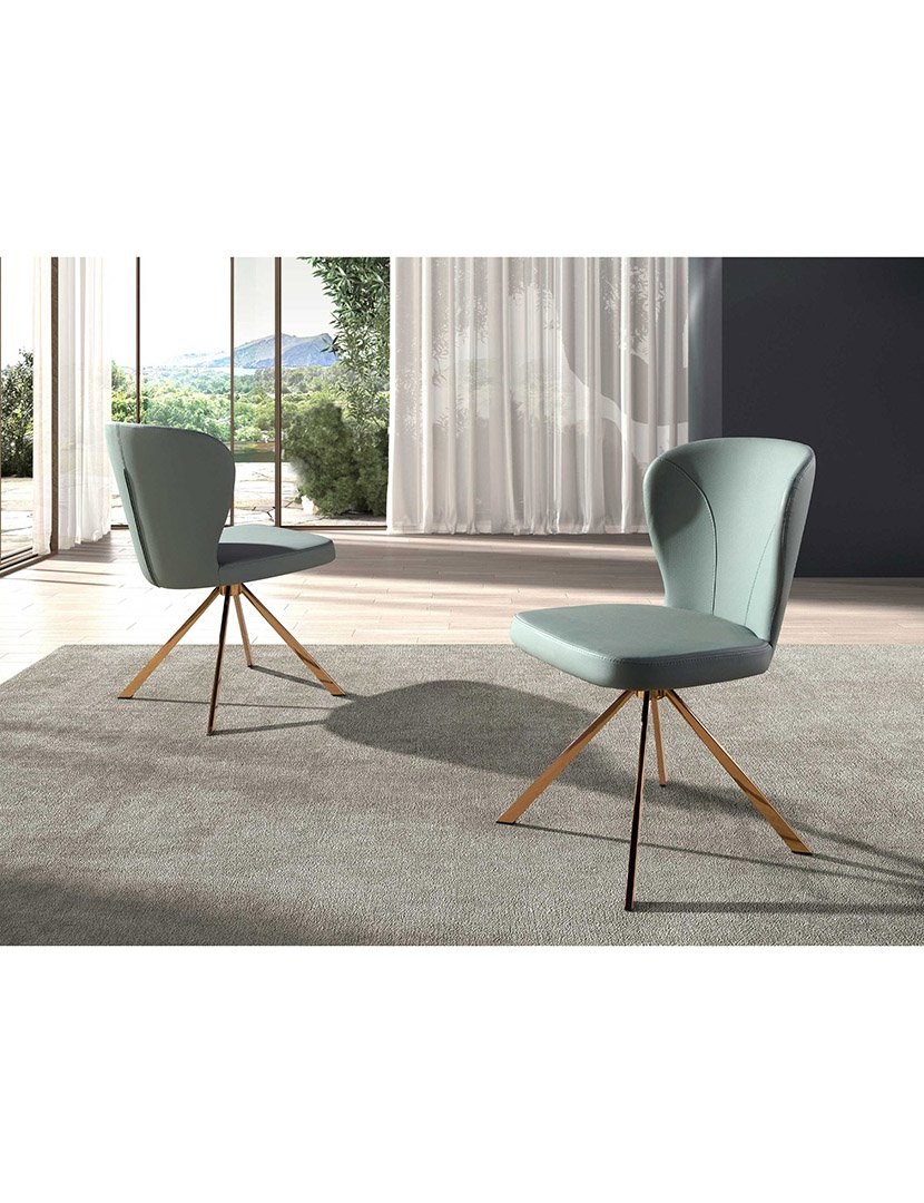 Cadeira Giratória em Couro Sintético Verde Claro