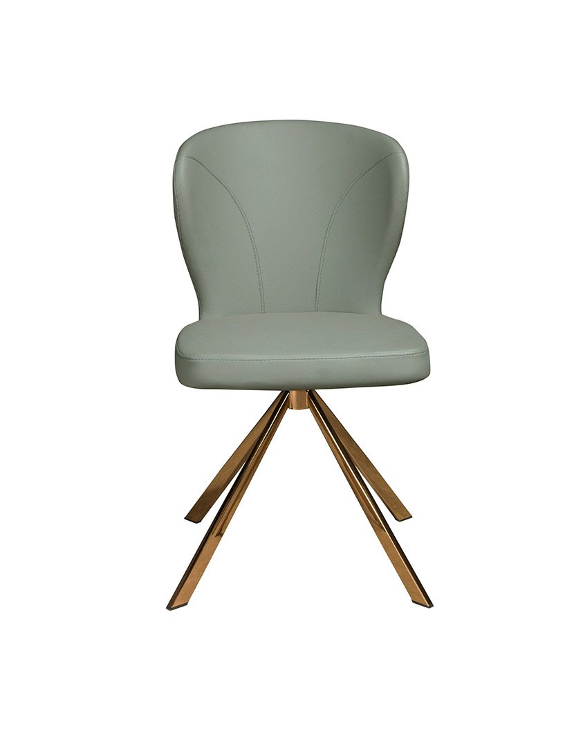 Cadeira Giratória em Couro Sintético Verde Claro