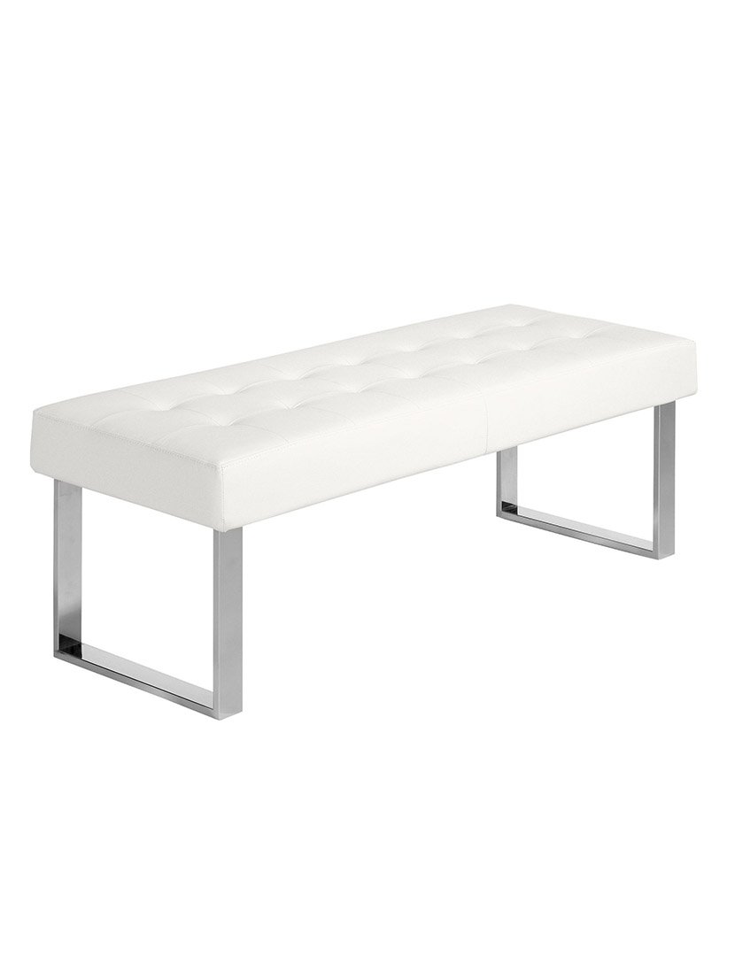 Banco Largo em Pele Ecológica Branco