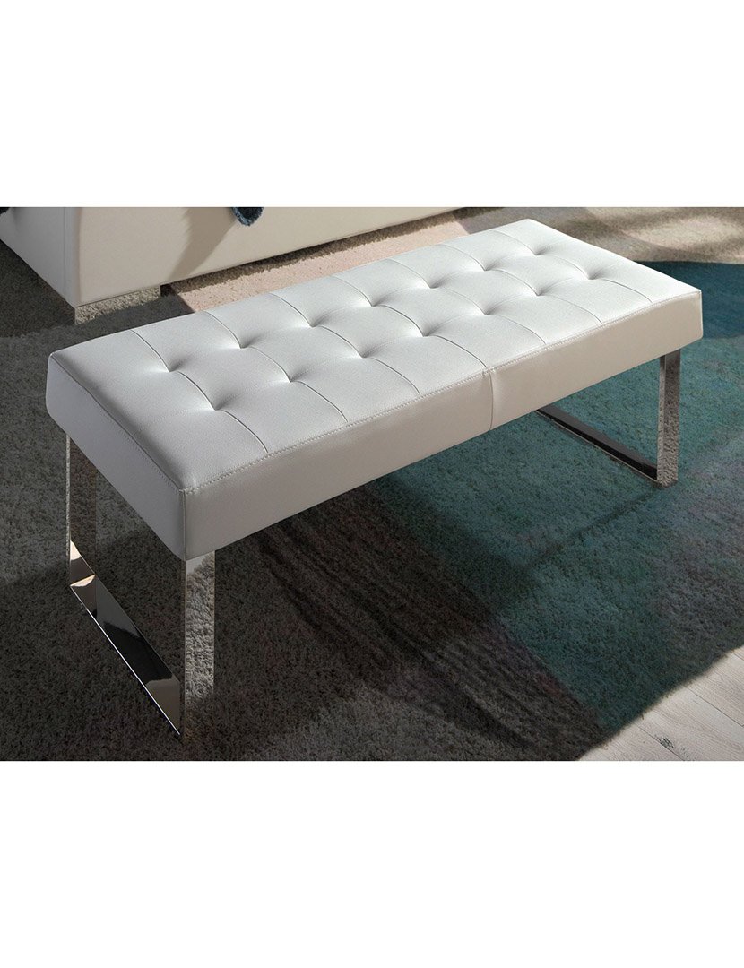 Banco Largo em Pele Ecológica Branco