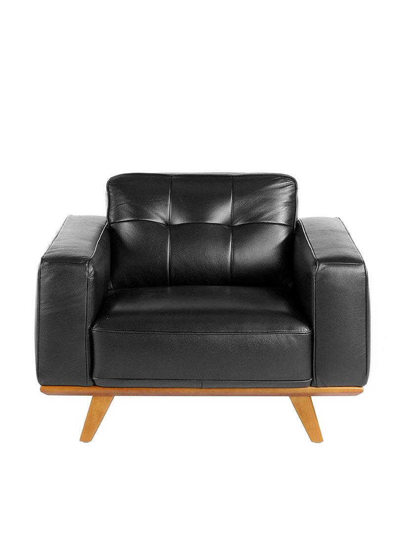 Poltrona Chester em Pele Preto