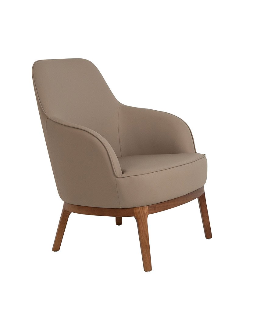 Poltrona em Couro Sintético Cinzento